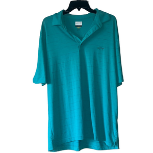 Greg Norman Collection teal striped golf Polo Shirt Classic Style